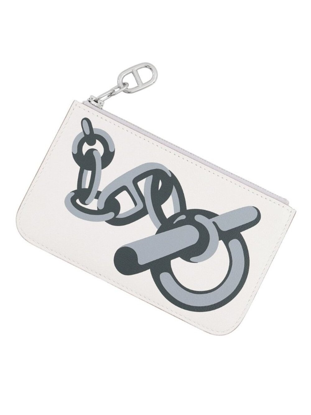 Hermes Card Case Zipengo Chaine D'ancre Gray Pail Mangrove Pantin Silver Swift